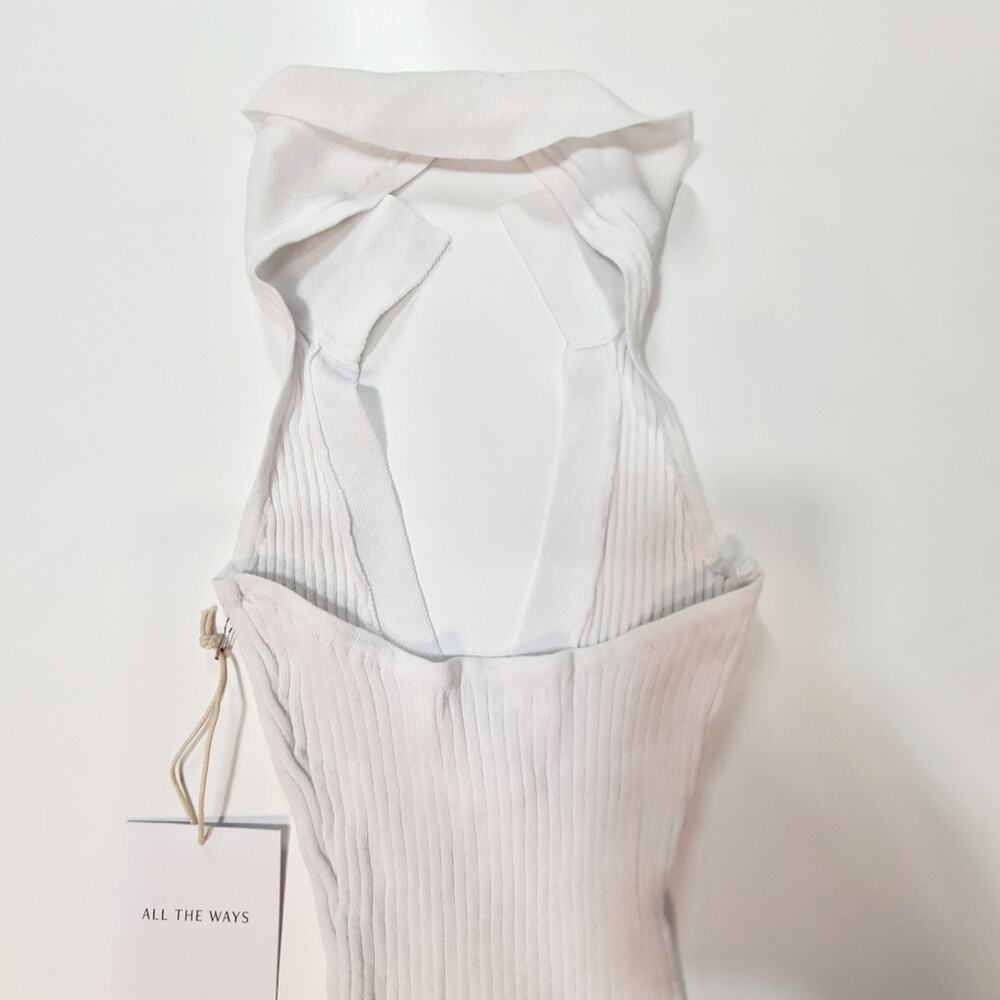 ALL THE WAYS Aviana Collar Mini Dress in White Small - Picture 7 of 12